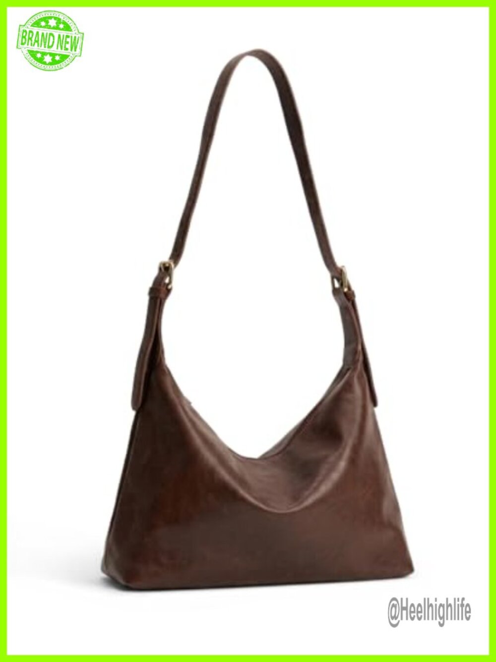 Hobo Shoulder Bag Slouchy Vintage Vegan Leather Women's Purse